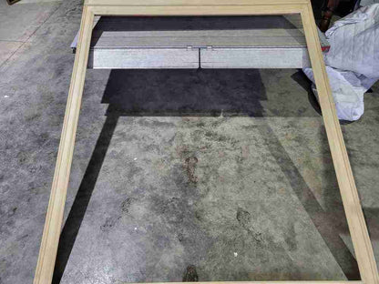 20thC very large 10' 5" H French painted room panel door frame fire surround