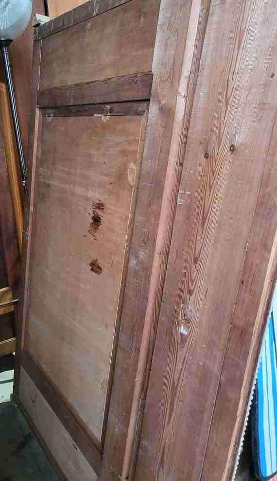 20thC very large 10' 5" H French painted room panel door frame fire surround