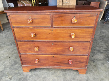 Antique Victorian 2 over 3 chest of drawers bracket feet