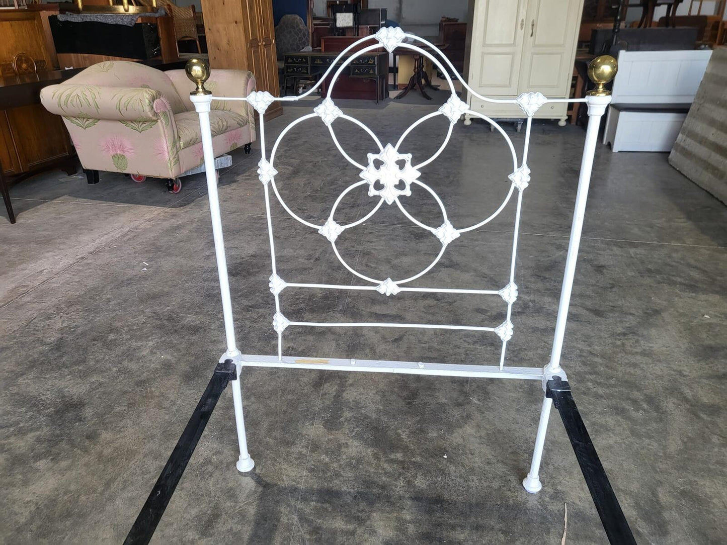 Antique Victorian single cast iron bed bedroom