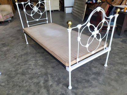Antique Victorian single cast iron bed bedroom
