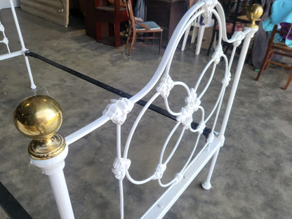 Antique Victorian single cast iron bed bedroom