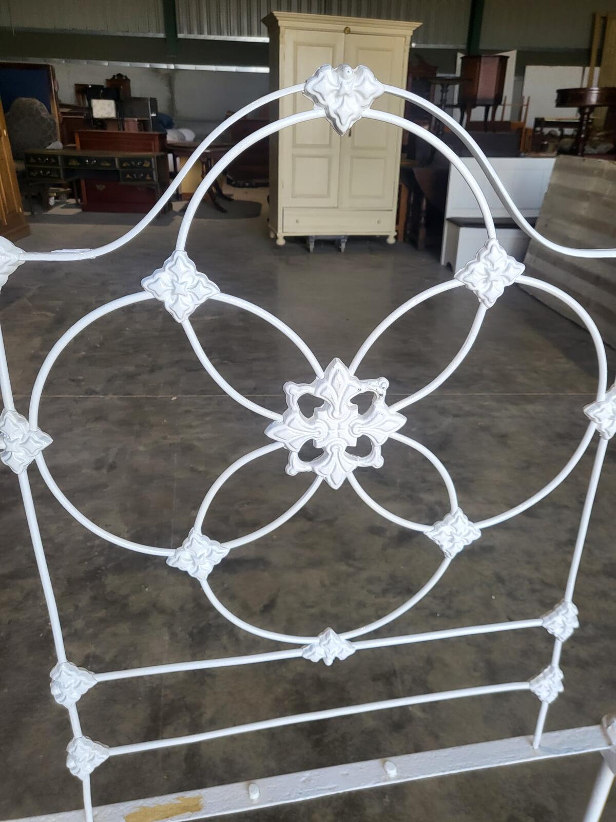 Antique Victorian single cast iron bed bedroom