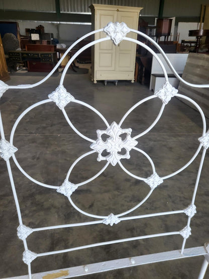 Antique Victorian single cast iron bed bedroom