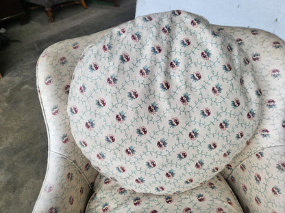 Antique Victorian chaise longue lounge chair feather cushions