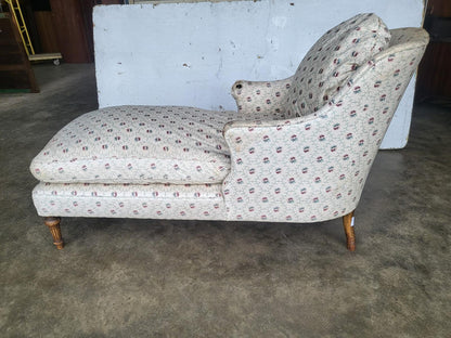 Antique Victorian chaise longue lounge chair feather cushions