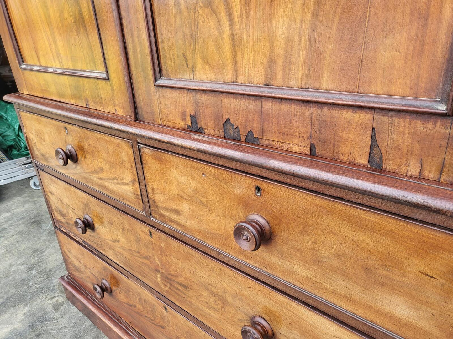 Antique Victorian linen press Chest of drawers wardrobe