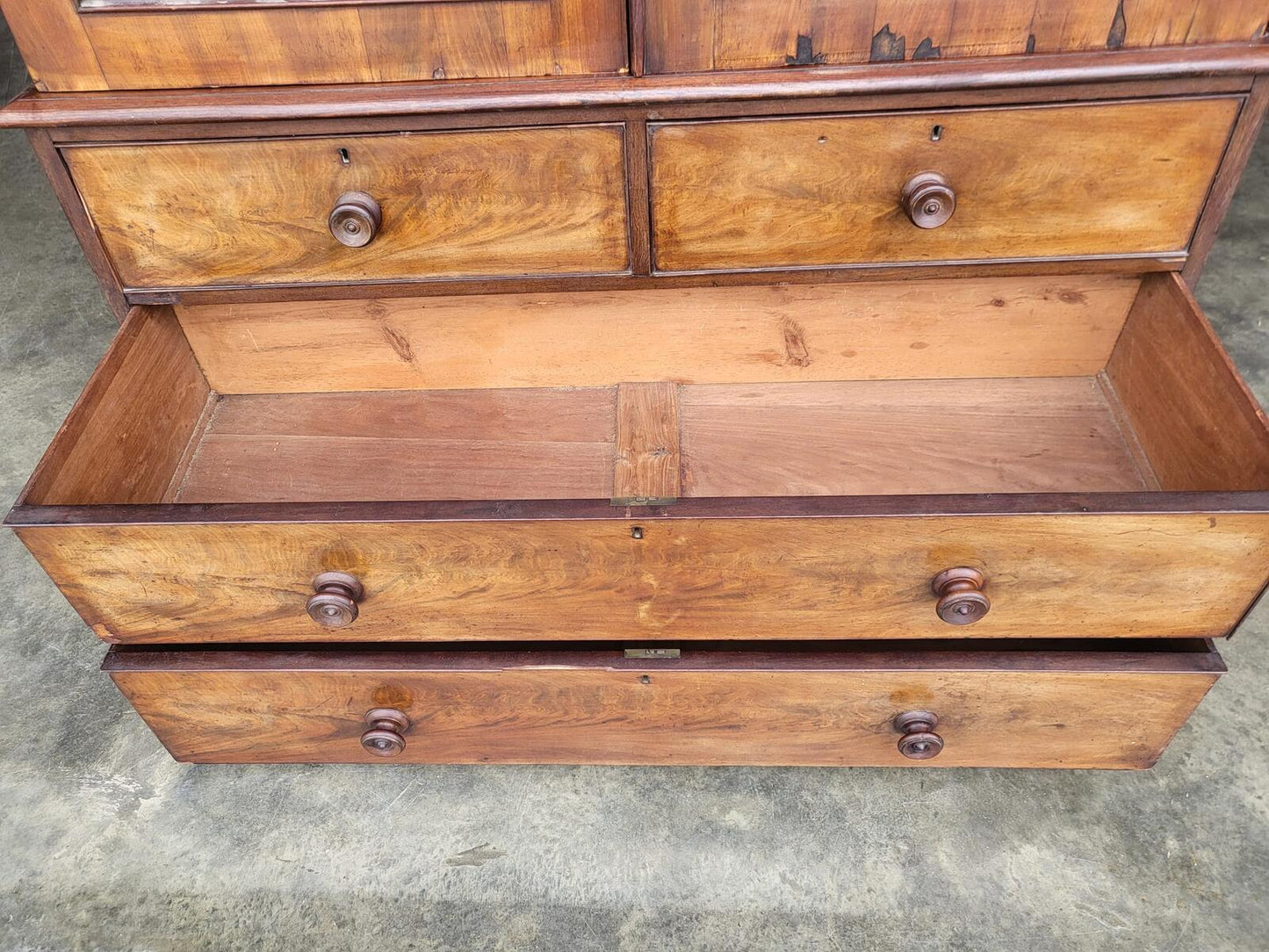 Antique Victorian linen press Chest of drawers wardrobe