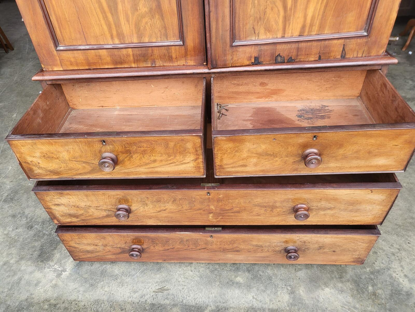 Antique Victorian linen press Chest of drawers wardrobe