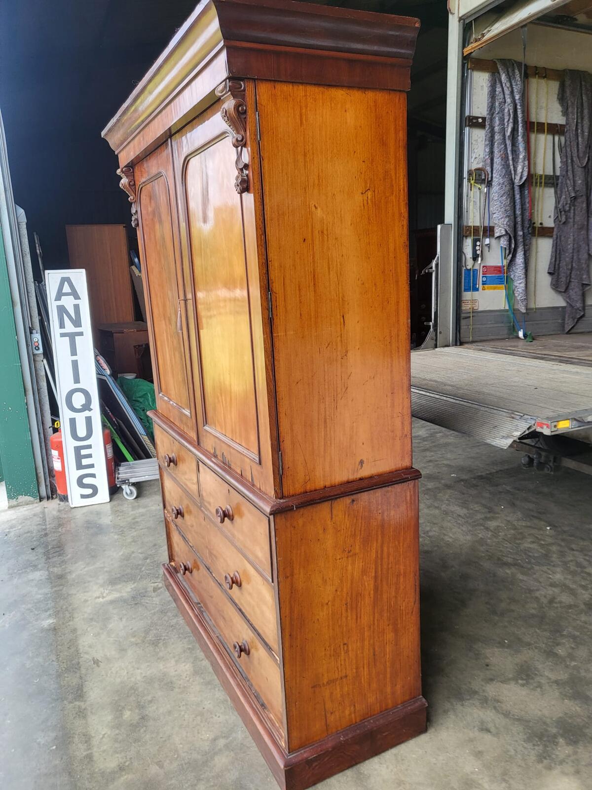 Antique Victorian linen press Chest of drawers wardrobe