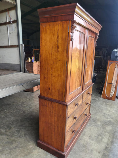 Antique Victorian linen press Chest of drawers wardrobe