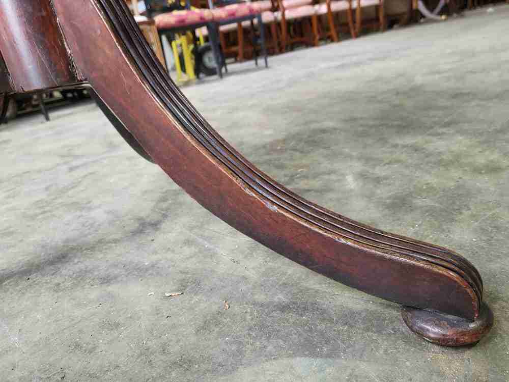 Antique Georgian mahogany elm rectangular tilt top occasional dining table