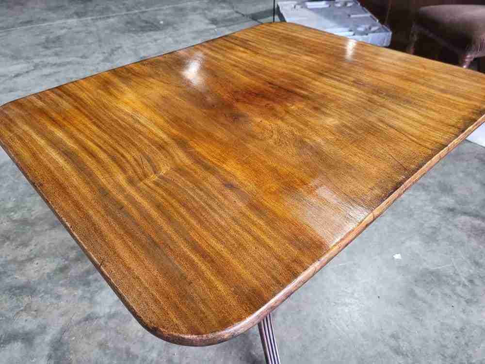 Antique Georgian mahogany elm rectangular tilt top occasional dining table