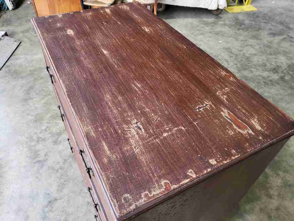 Antique Victorian small chest of drawers bracket feet 3 drawers brass handles