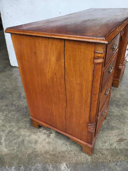Antique Victorian small knee hole desk 7 drawers