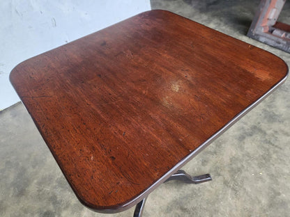 Antique Victorian square tripod side end lamp occasional table