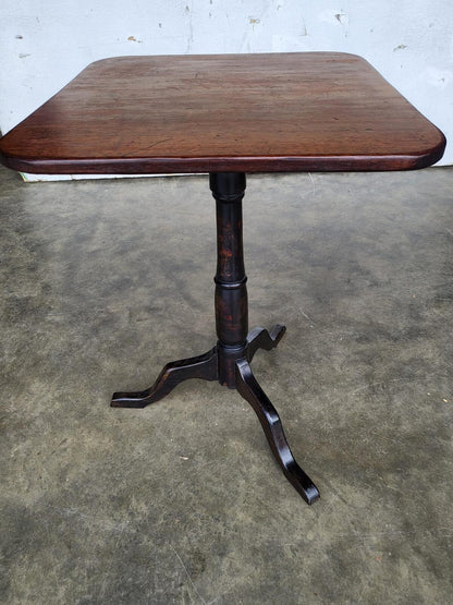 Antique Victorian square tripod side end lamp occasional table