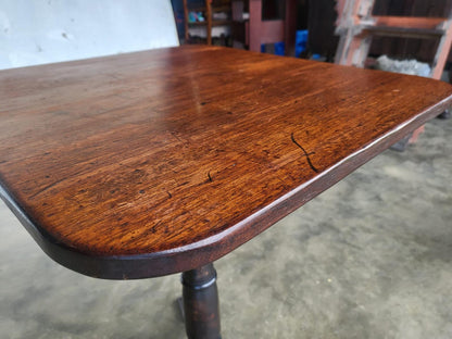 Antique Victorian square tripod side end lamp occasional table