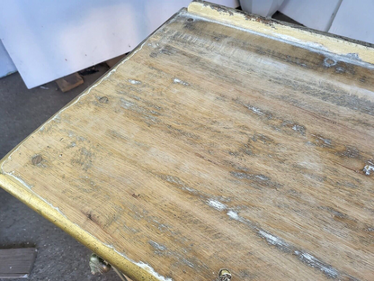 Vintage 20thC Painted Cream 3 Drawer Sideboard Server Dresser Table Square Legs