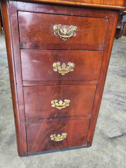 Vintage 20thC slim 4 drawer side end chest of drawers brass handles