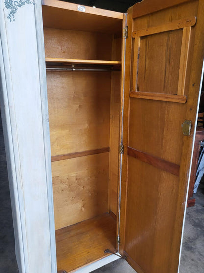 Vintage painted dome top single wardrobe French