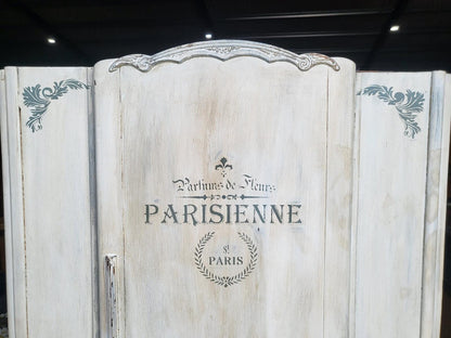 Vintage painted dome top single wardrobe French