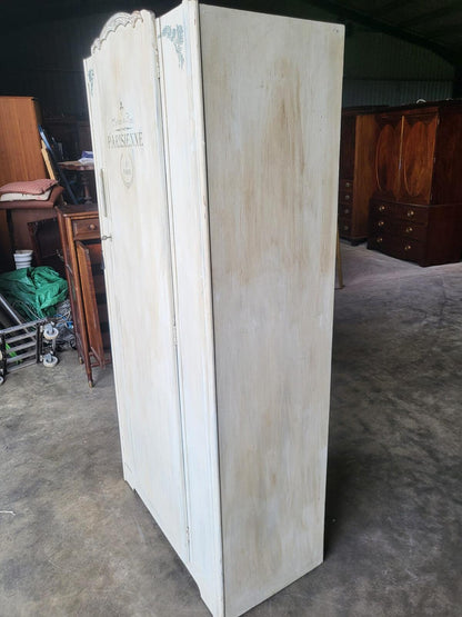 Vintage painted dome top single wardrobe French