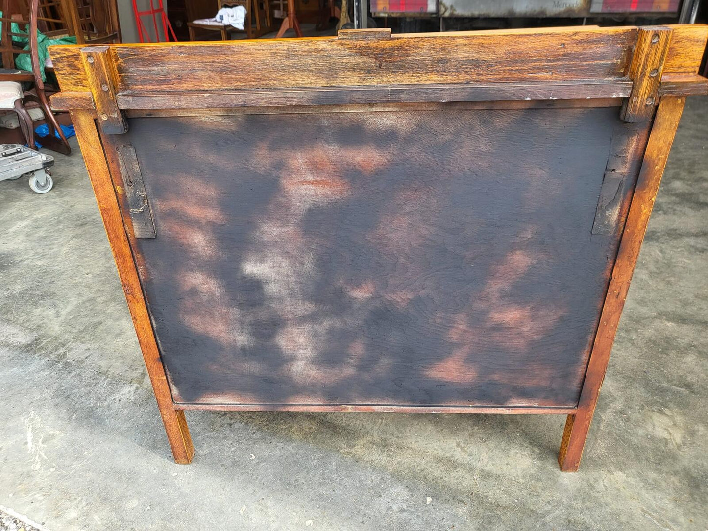 Vintage oak chest of 3 drawers metal handles
