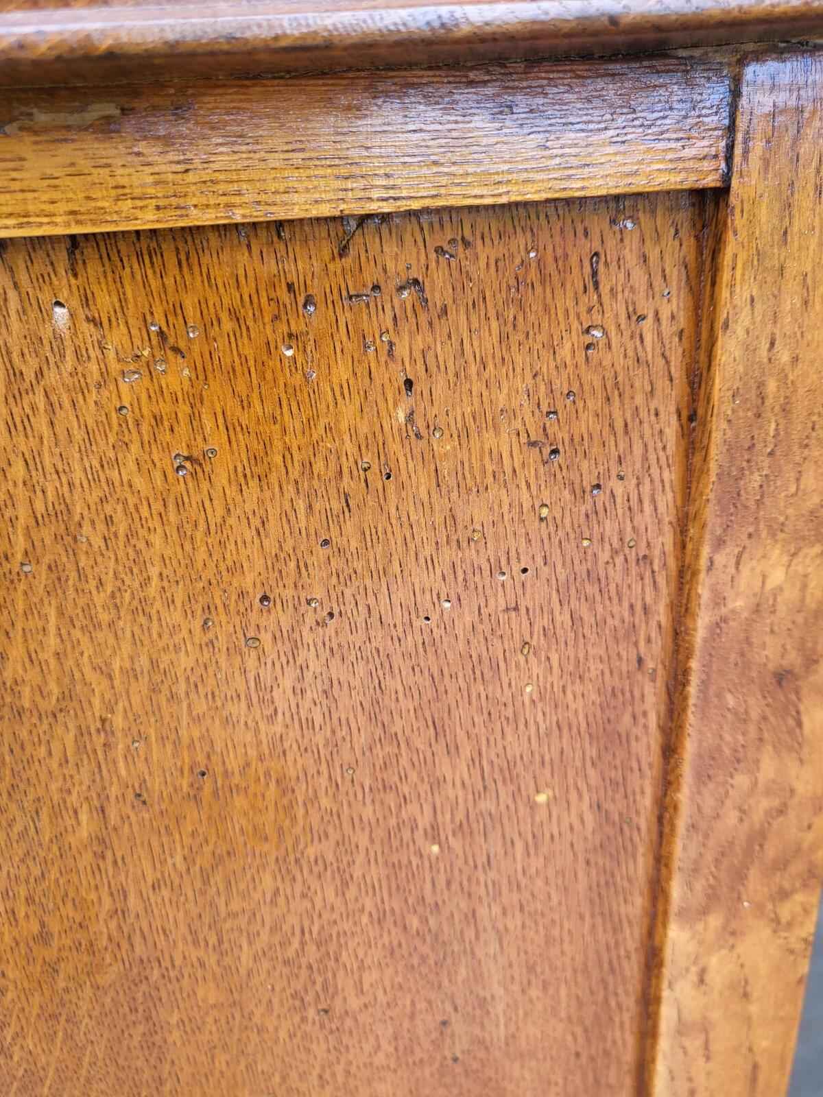 Vintage oak chest of 3 drawers metal handles