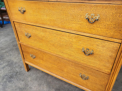 Vintage oak chest of 3 drawers metal handles