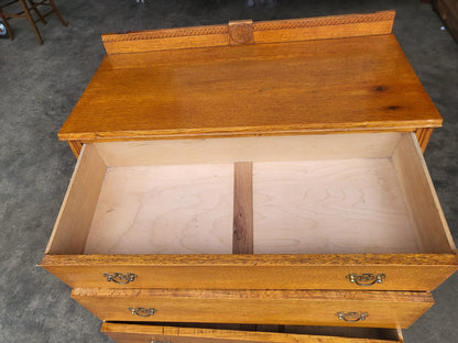 Vintage oak chest of 3 drawers metal handles