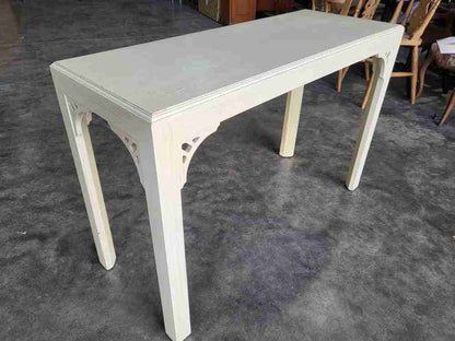 Vintage 20thC painted cream long console hall server work table desk