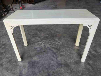 Vintage 20thC painted cream long console hall server work table desk