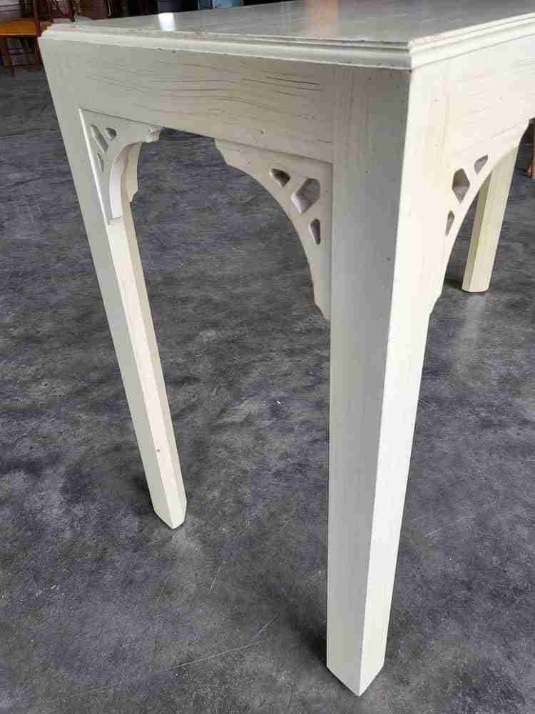 Vintage 20thC painted cream long console hall server work table desk