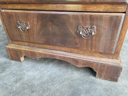 Vintage small thin slim bureau writing desk drawers