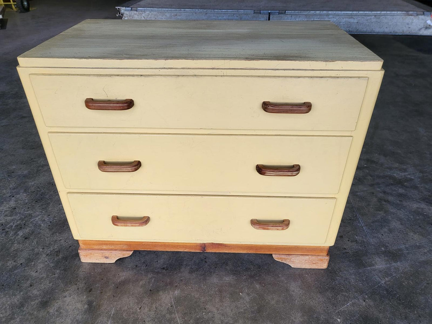 Vintage small low painted chest of drawers 3 drawers