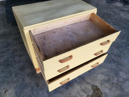 Vintage small low painted chest of drawers 3 drawers