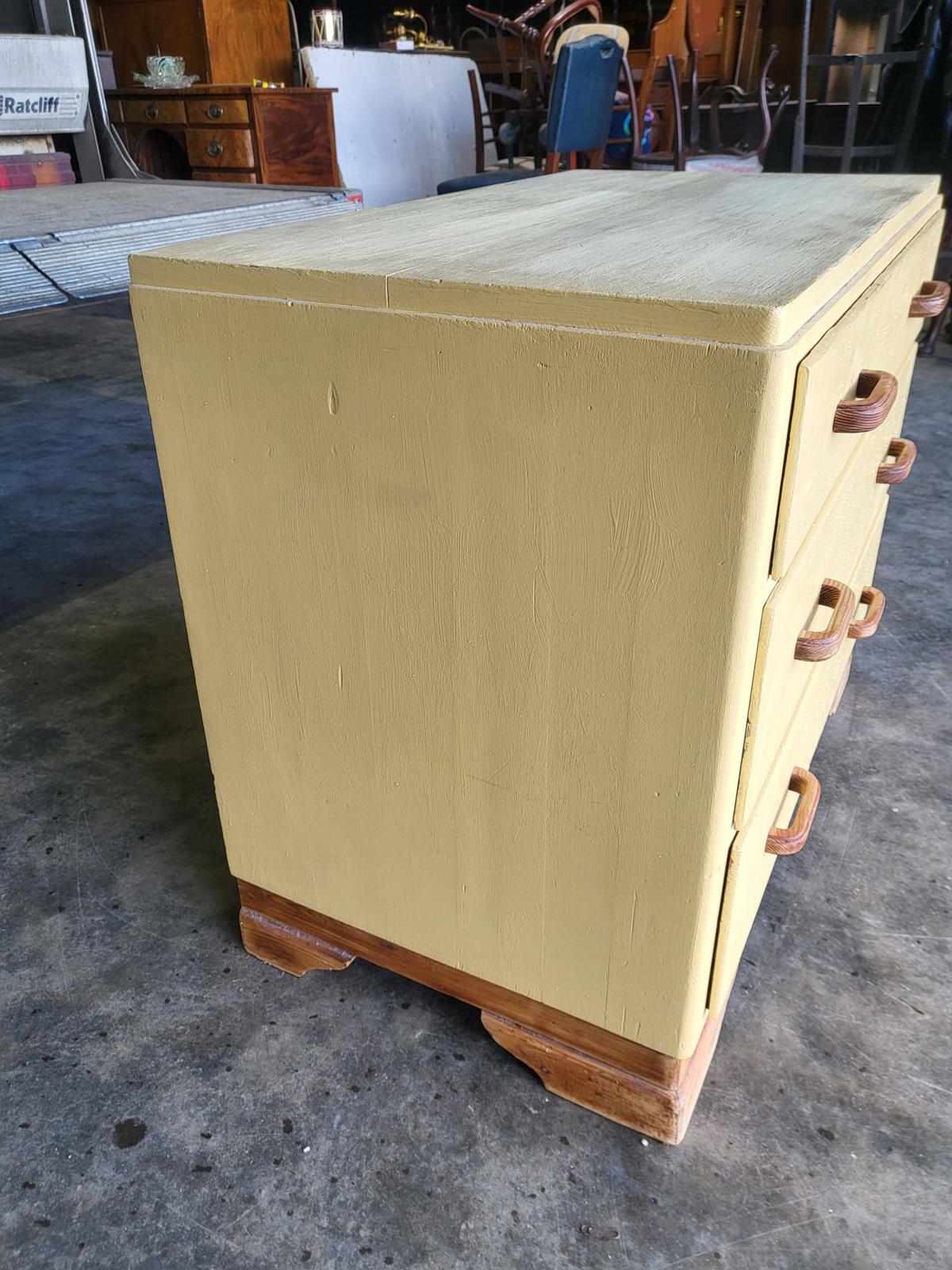 Vintage small low painted chest of drawers 3 drawers