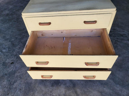 Vintage small low painted chest of drawers 3 drawers