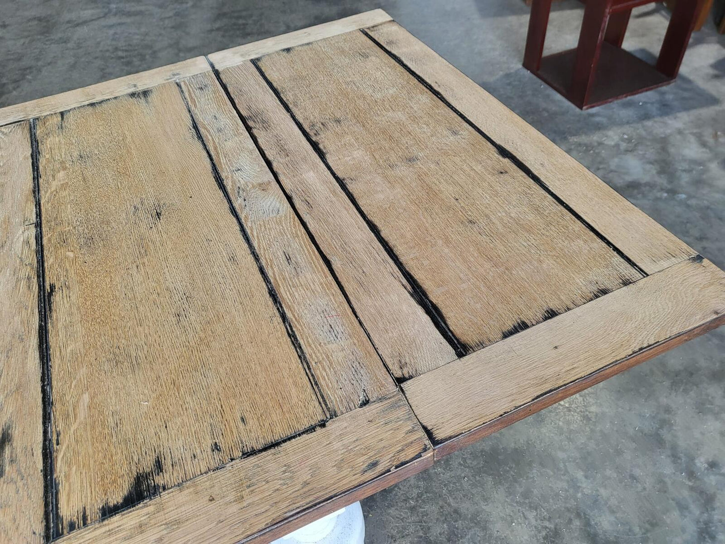 Vintage square drawer leaf extending dining table seat 8