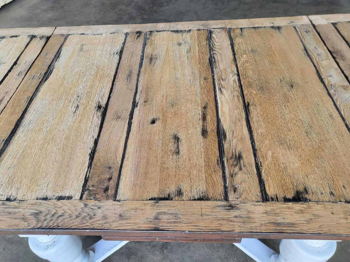 Vintage square drawer leaf extending dining table seat 8