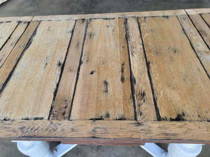 Vintage square drawer leaf extending dining table seat 8