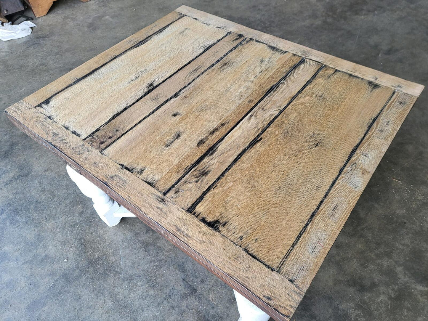 Vintage square drawer leaf extending dining table seat 8
