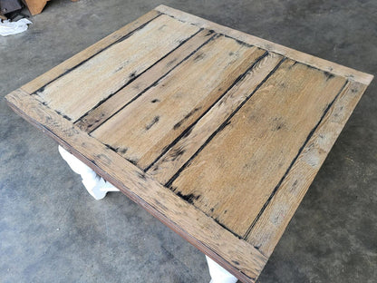 Vintage square drawer leaf extending dining table seat 8