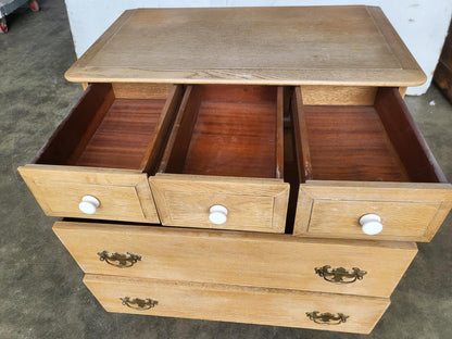 Vintage stag oak 3 over 2 chest of drawers