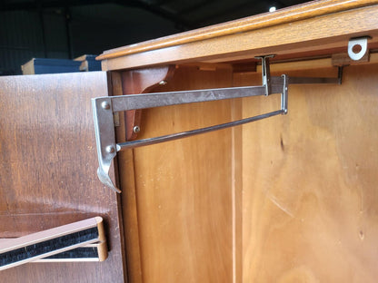 Vintage maple small wardrobe cabriole legs drawers shelves