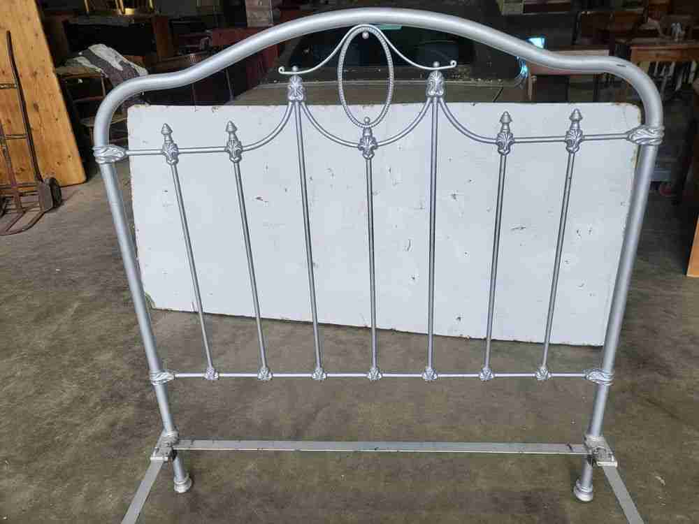Antique Victorian cast iron small double bed frame + base