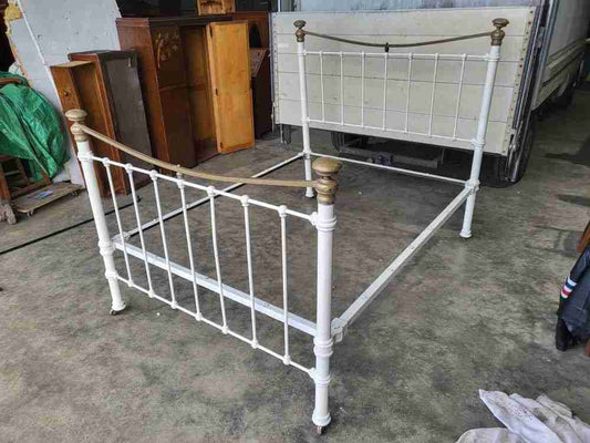 Antique Victorian cast iron double bed frame