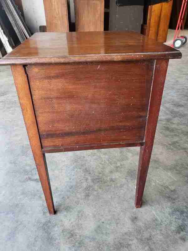 Antique Edwardian tall legs pot cupboard side end lamp table