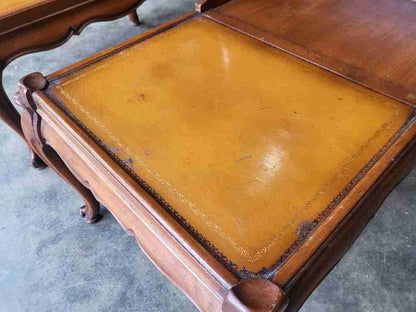 Pair antique repro French side end sofa tables cabriole legs